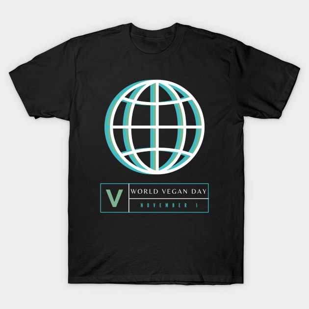 V is For Vegan on World Vegan Day and Everyday T-Shirt by TJWDraws